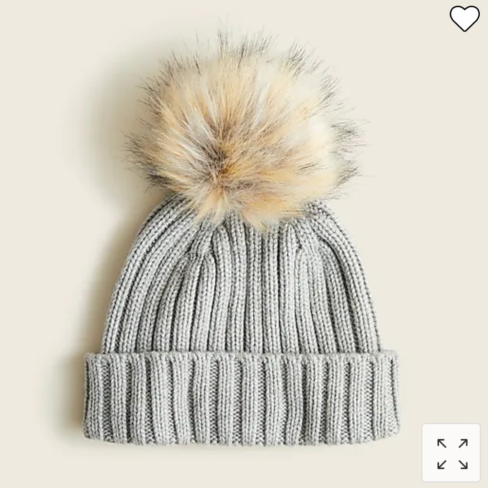 J Crew Pom Pom hat one size NWT